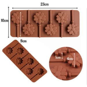 Daisy Flower Silicone Molds and Chocolate Moulds Dimensions with Stick Slots